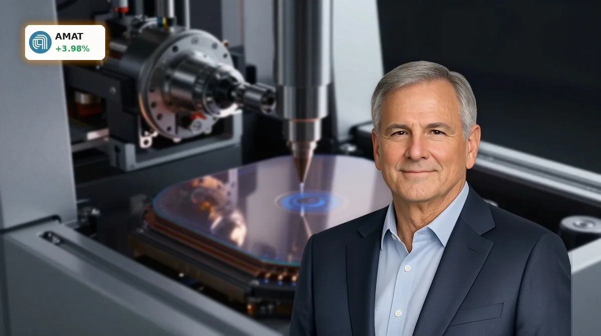 Applied Materials Prognose: Halbleiter-Equipment mit Wafer als Symbol für KI-Nachfrage und starke Auftragslage
