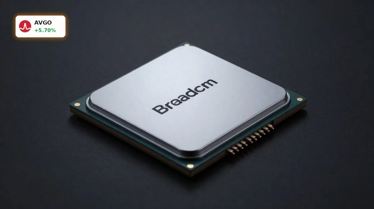 Broadcom Apple Deal +5.7%: Rekord-Boom bis 2031 2 Broadcom Apple Deal mit Halbleiterchip und Premium-Gerätekomponenten im Fokus