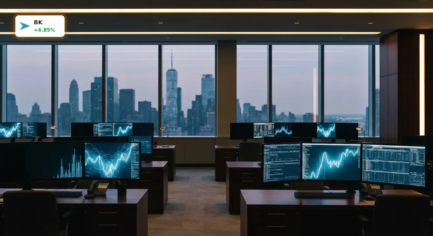 BNY Quartalszahlen treiben Aktie um +4,9%: Rekordjagd nach Q2-Zahlen 3 Moderner Trading-Floor in New York passend zu den starken BNY Quartalszahlen