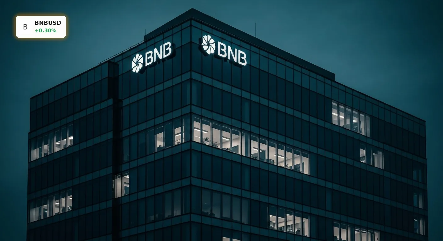 BNB KI-Blockchain: Revolutioniert neue Technik und der Spot-ETF den Kurs? 4 BNB KI-Blockchain Firmenzentrale bei Nacht