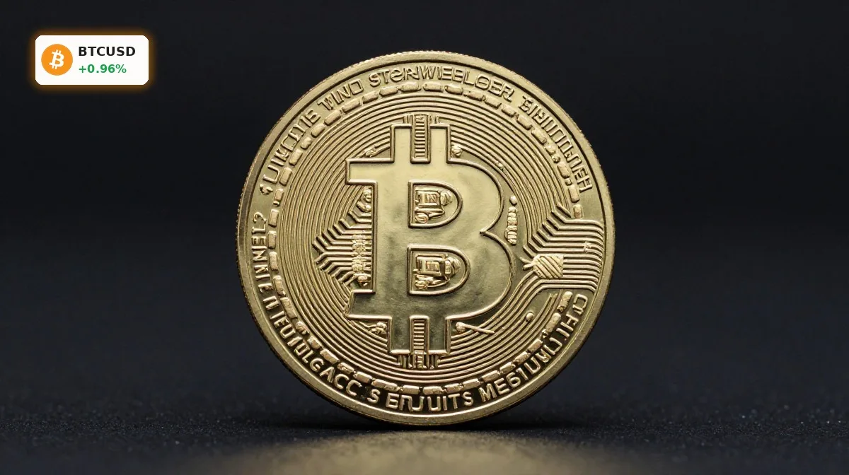 Bitcoin Institutionenkauf mit physischer Bitcoin-Münze als Symbol für Rekordkäufe im Seitwärtsmarkt