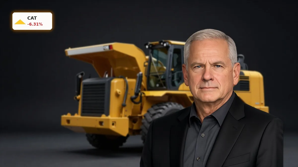 Caterpillar Shortwette: Crash nach Burry-Signal und -6.3% 4 Caterpillar Shortwette auf schwere Baumaschine vor dunklem Hintergrund als Symbol für Kurssturz und Marktrisiko