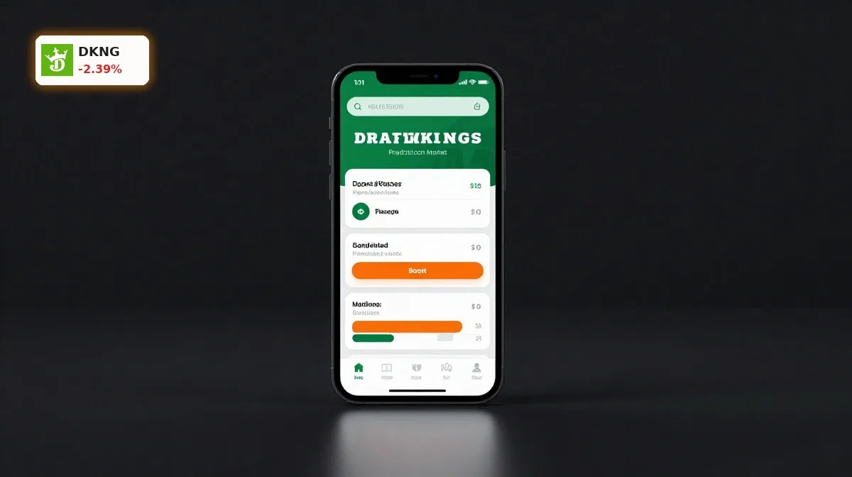 DraftKings Prognosemärkte vor Regulierungs-Schock und Chance 4 DraftKings Prognosemaerkte auf Smartphone als regulierte Wett- und Handelsplattform im dunklen Premium-Setup