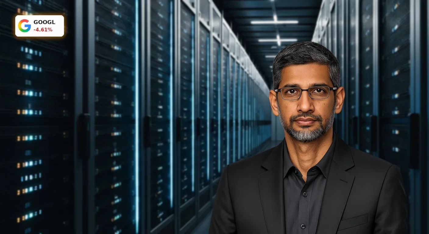 Großes Google-Rechenzentrum symbolisiert die hohen KI-Investitionen der neuen Alphabet Quartalszahlen.