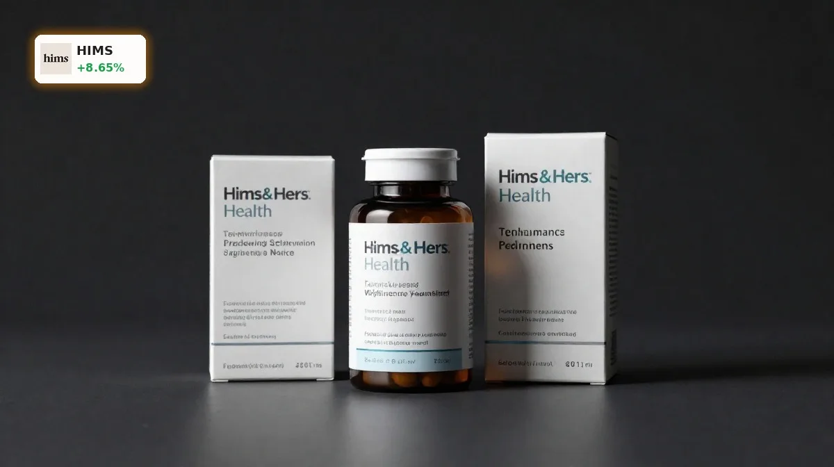 Hims & Hers Prognose: 8.7% Rallye nach FDA-Schock 4 Hims & Hers Prognose zu Wellness-Produkt von Hims & Hers Health vor dunklem Studiohintergrund