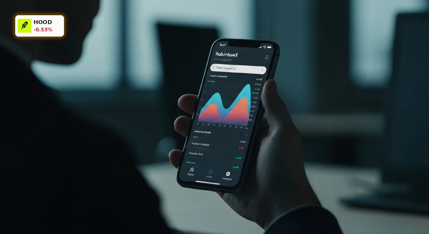 Robinhood Quartalszahlen: Smartphone mit Robinhood App, die Event-Kontrakte oder Tokenisierte Aktien anzeigt.