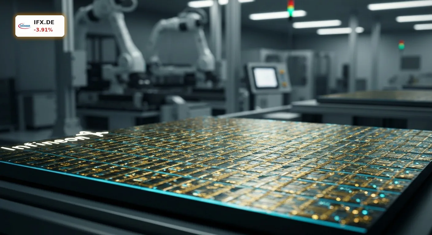 Moderner Halbleiter-Wafer im Reinraum symbolisiert den Erfolg im Infineon Patentstreit um GaN-Chips.