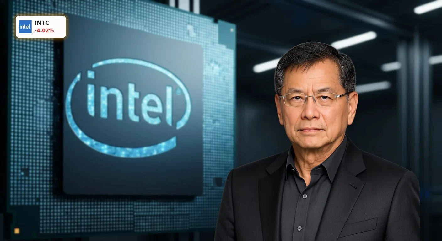 Intel Quartalszahlen schockieren mit -4% trotz starkem KI-Boom 3 Intel Quartalszahlen: Ein moderner Intel-Prozessor glänzt mit blauen Lichteffekten in einer High-Tech-Fertigung.
