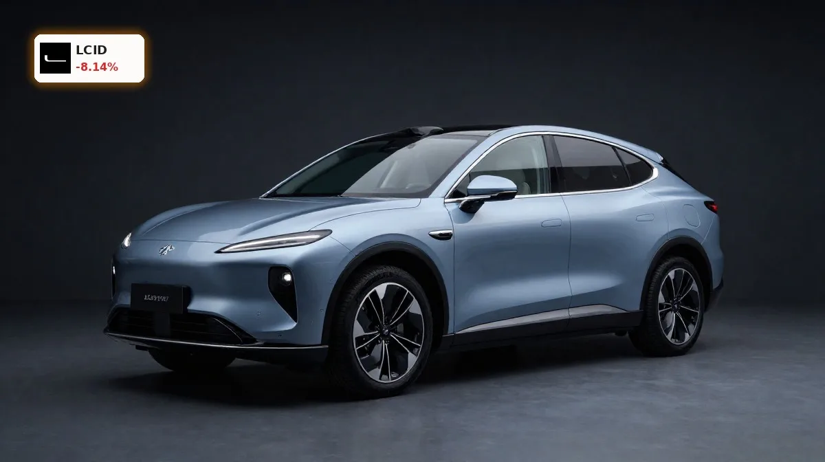Lucid CFO-Wechsel: 8.1% Crash vor Q2-Ergebnis 4 Lucid CFO-Wechsel: Lucid Gravity SUV als Premium-Elektroauto vor dunklem Studiohintergrund