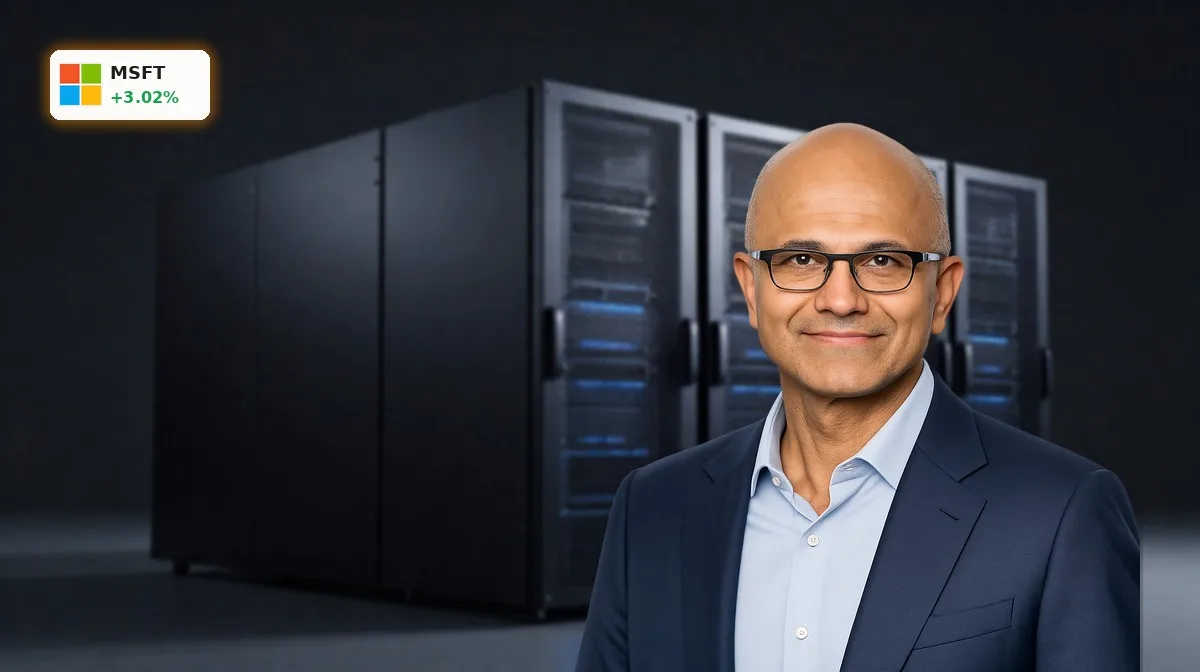 Microsoft Rechenzentrum Boom: Grevenbroich wird KI-Standort 4 Microsoft Rechenzentrum in NRW mit modernen Serverracks und KI-Infrastruktur im cineastischen Produkt-Fokus