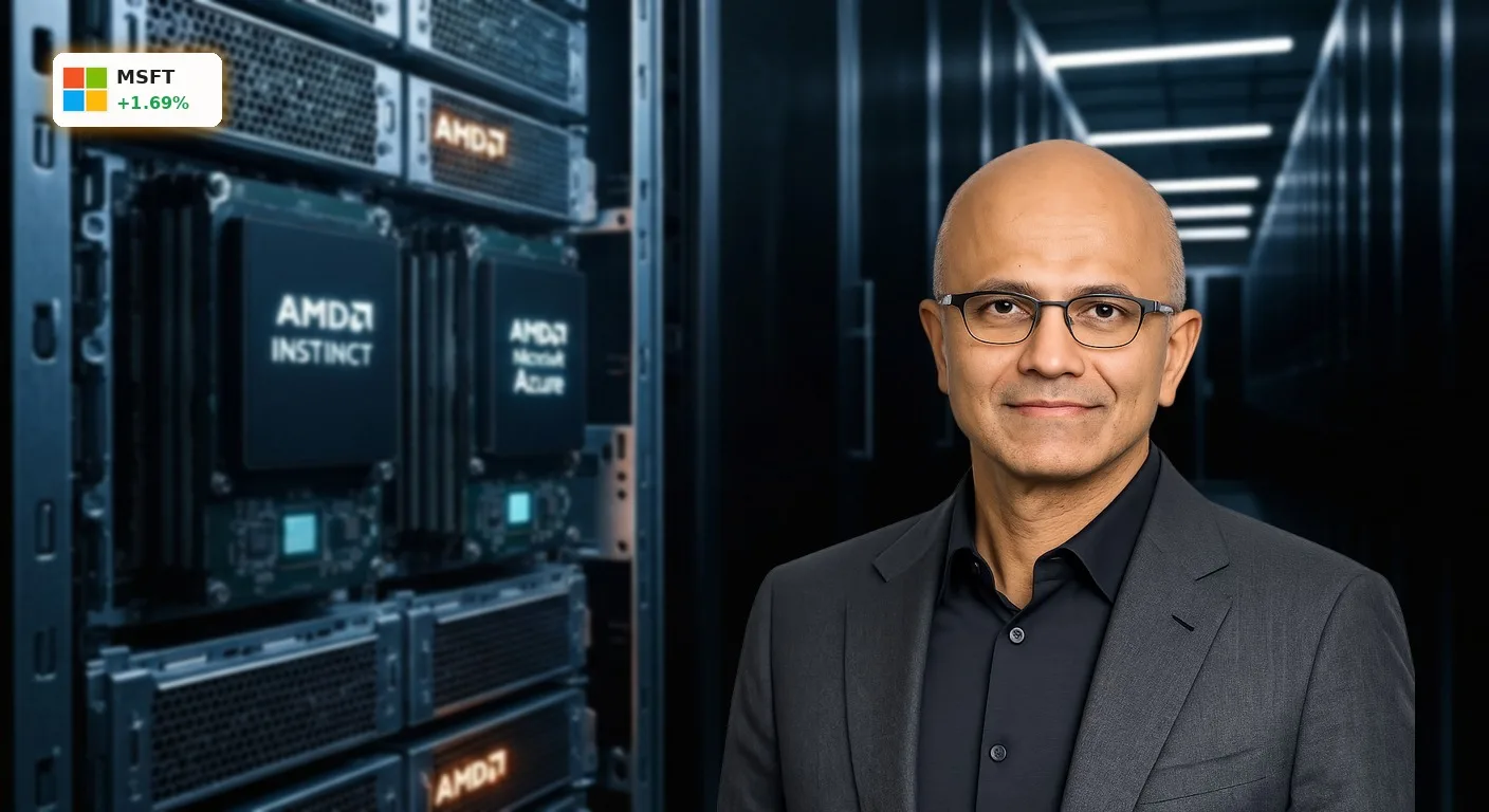 Microsoft AMD Partnerschaft: +1,7% Kursplus dank neuer KI-Offensive 3 Server-Hardware im Azure-Rechenzentrum demonstriert die Microsoft AMD Partnerschaft fuer kuenstliche Intelligenz.
