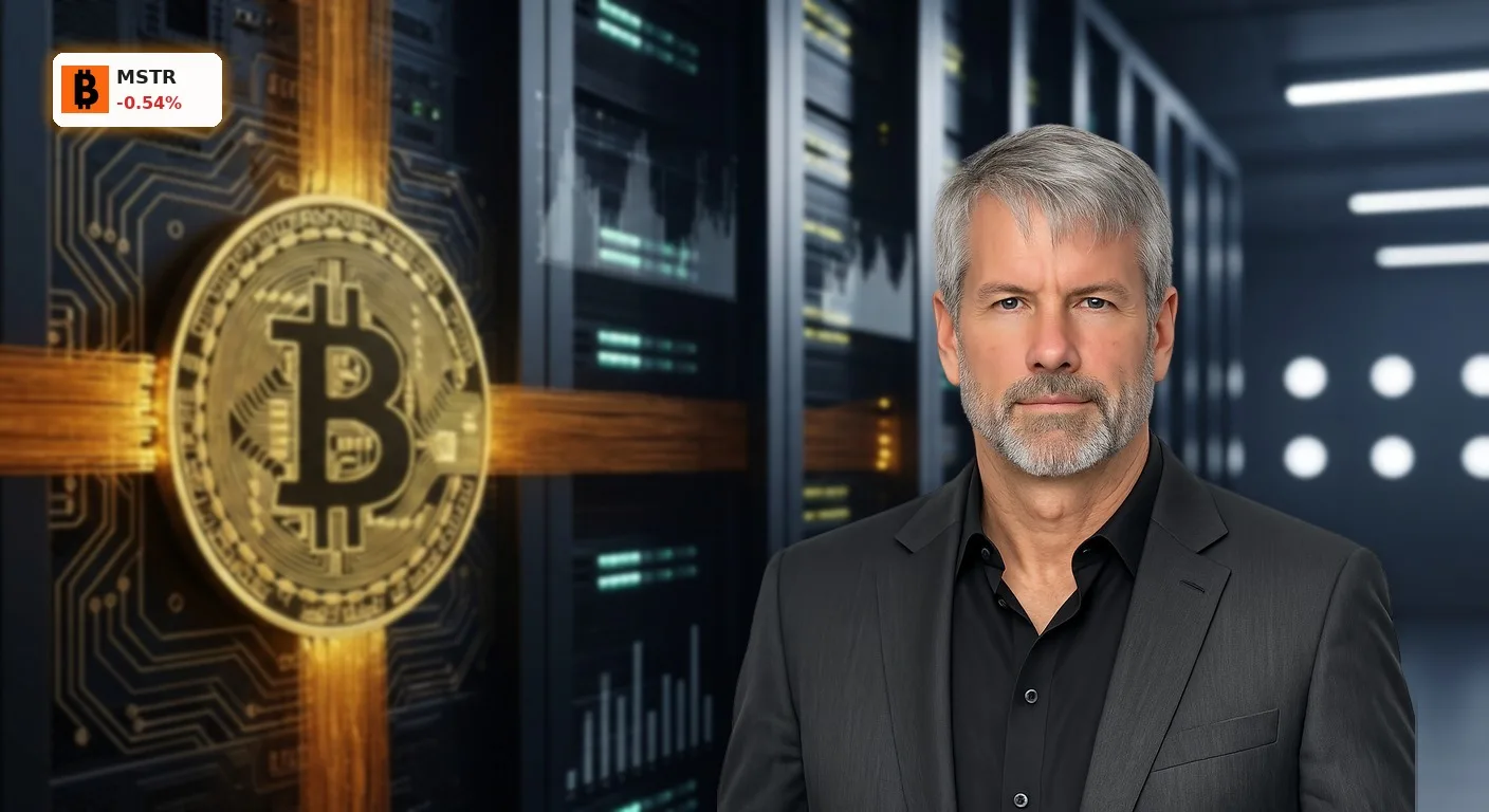 MicroStrategy Bitcoin Strategie: Boom oder riskante Schuldenfalle? 3 Die riskante MicroStrategy Bitcoin Strategie visualisiert durch einen glühenden Bitcoin in einem Serverraum.