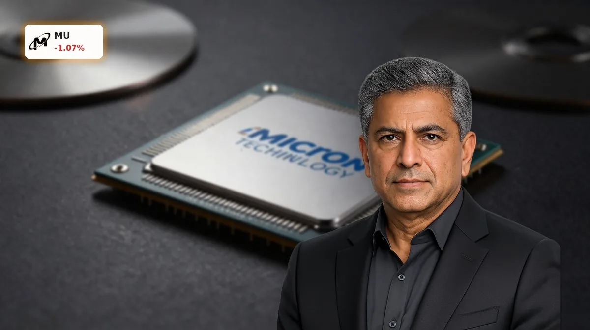 Micron US-Investitionen mit KI-Speicherchip als Symbol für neue Halbleiterwerke in Idaho und New York