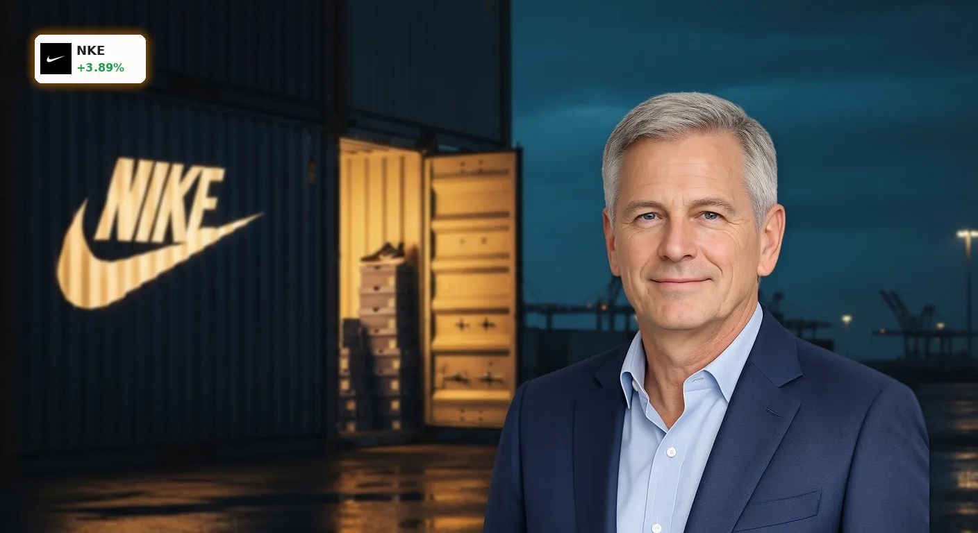 Nike Jahresbericht: Zoll-Millionen retten Bilanz bei +3,9% Kursplus 3 Nike Jahresbericht zeigt Zollrückerstattungen an einem stilisierten Containerhafen bei Nacht.