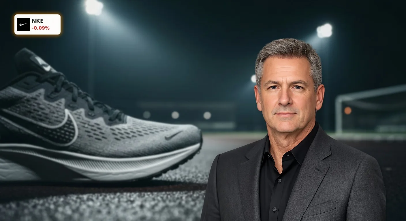 Nike Quartalszahlen: Bietet der -75% Einbruch jetzt eine Chance? 2 Nike Sportschuh auf einer nassen Laufbahn nach Bekanntgabe der Nike Quartalszahlen.