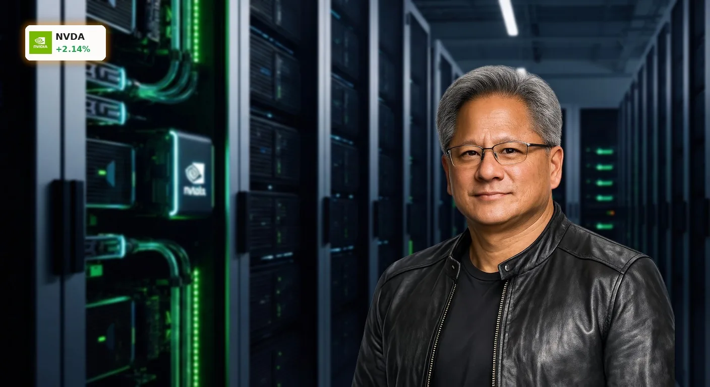 NVIDIA Nebius Investment: Aktie steigt um 2,1% durch neuen KI-Boom 3 Ein hochmodernes KI-Rechenzentrum mit Server-Racks veranschaulicht das strategische NVIDIA Nebius Investment.