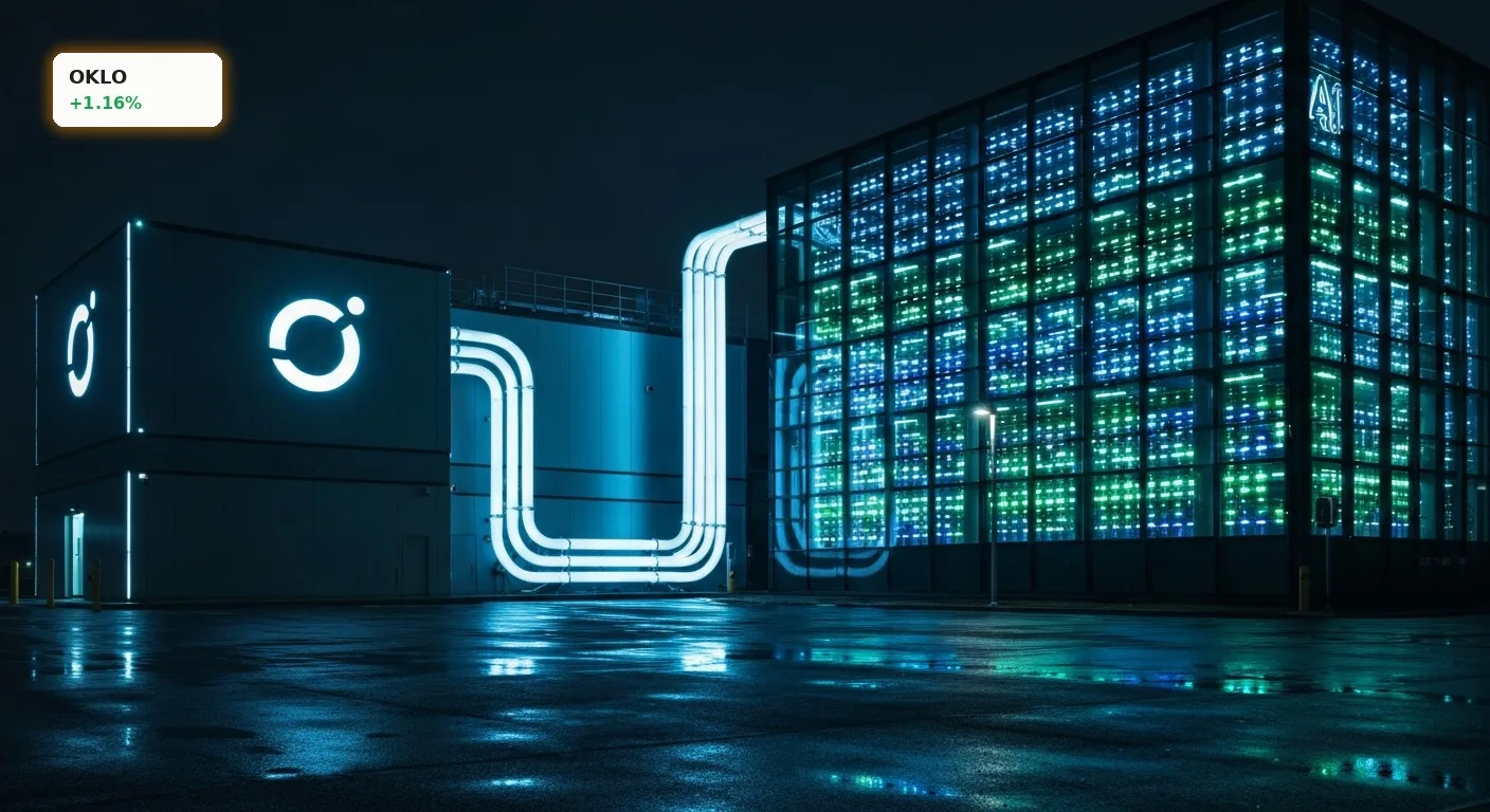 Oklo Nuklearinitiative: Ein moderner Mini-Kernreaktor versorgt ein KI-Rechenzentrum mit sauberem Strom.