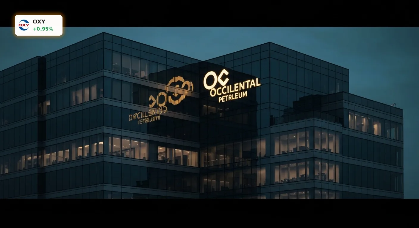 Abendliche Firmenzentrale im Fokus der Occidental Petroleum Kunden und Partner im Permian-Becken.