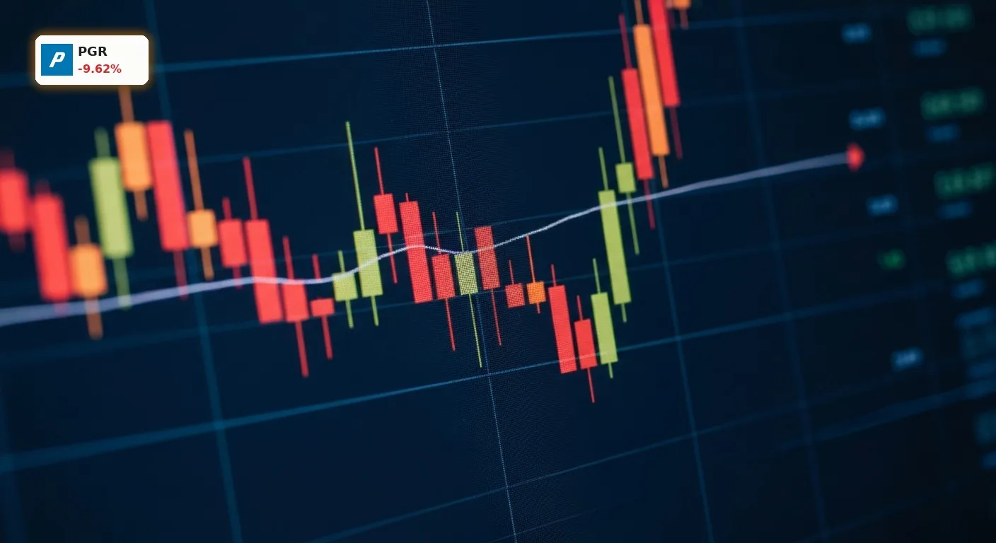 Progressive Quartal enttäuscht: Aktie bricht nach Zahlen um 9,6% ein 3 Ein fallender, rot glühender Aktienchart symbolisiert das enttäuschende Progressive Quartal.