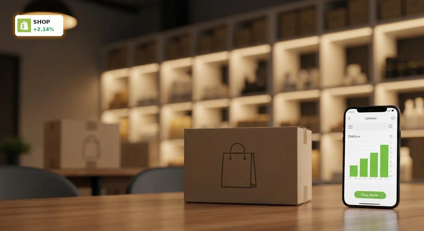 Shopify Upgrade treibt Aktie um +2,1%: Analysten sehen Rallye-Chance 4 Ein Paket auf einem Packtisch symbolisiert das Shopify Upgrade und den wachsenden E-Commerce-Erfolg der Aktie.
