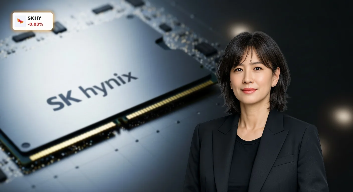 SK Hynix Nasdaq: Rekord-Listing über $26,5 Mrd. treibt den KI-Boom 6 SK Hynix Nasdaq: Hochmoderner HBM-Speicherchip auf einem glänzenden Silizium-Wafer für künstliche Intelligenz.