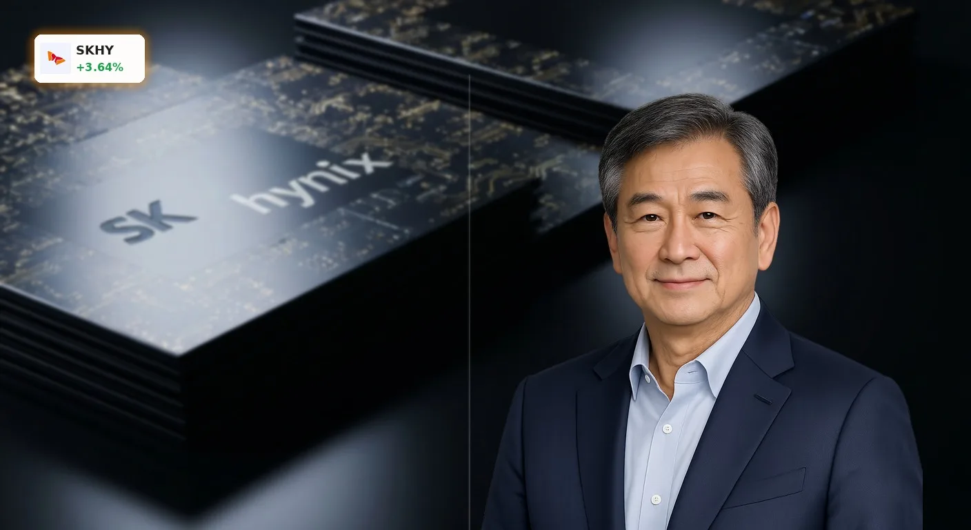 SK Hynix Chipknappheit: Aktie steigt um 3,6% nach Boom-Prognose 2 Hochpräzise HBM-Speicherchips auf einem Silizium-Wafer symbolisieren die SK Hynix Chipknappheit im KI-Boom.