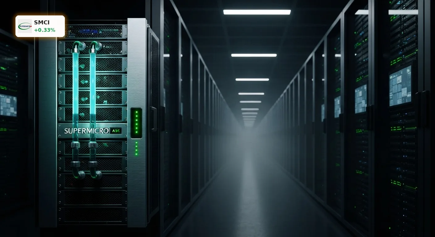 Super Micro Computer Quartal bringt $60 Mrd. Rekord-Aufträge 3 Modernes KI-Server-Rack im Rechenzentrum nach dem erfolgreichen Super Micro Computer Quartal mit Rekord-Marge.