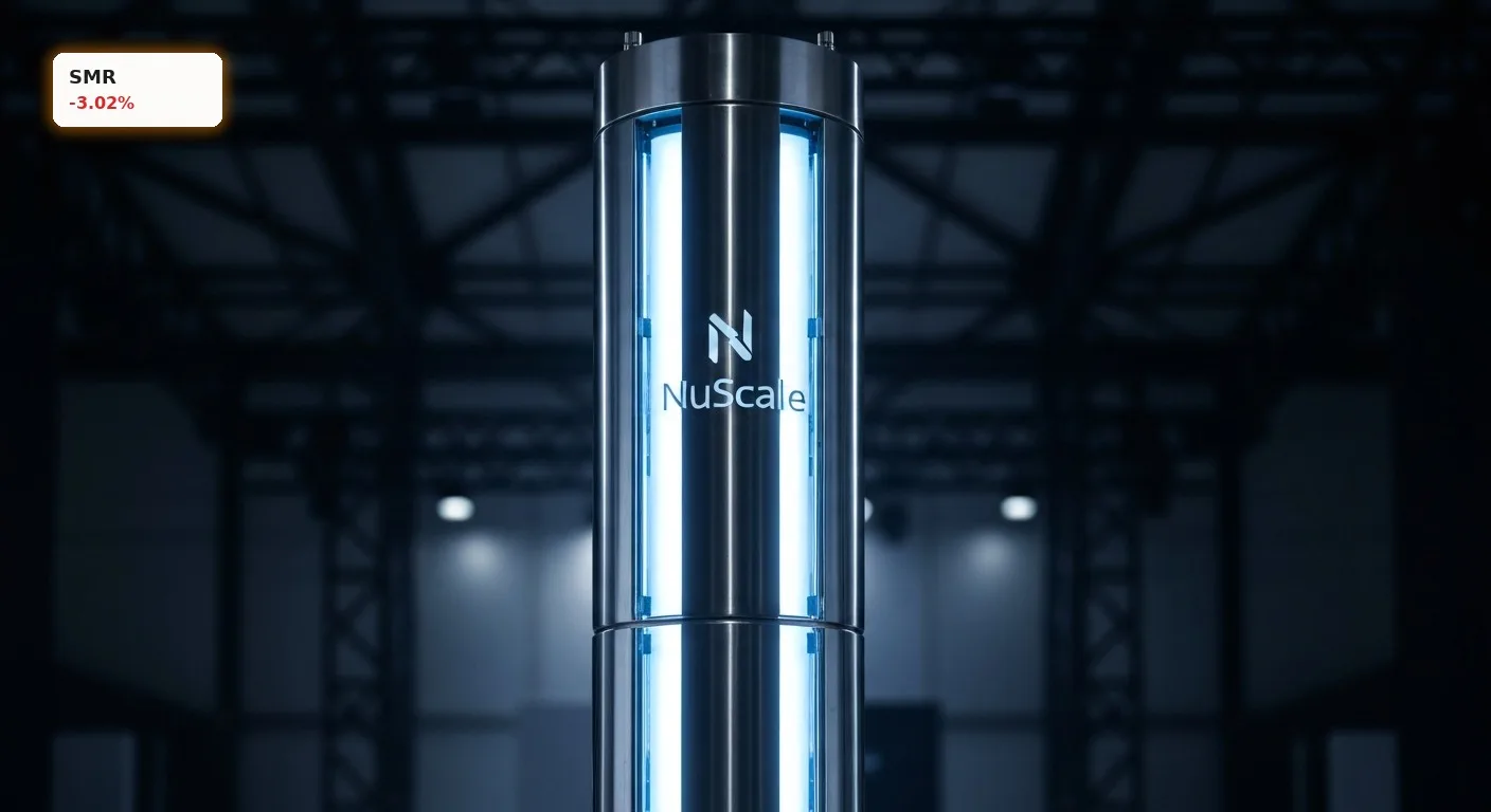 NuScale Power Prognose: Aktie verliert 3% – Analyst sieht 195% Chance 3 NuScale Power Prognose: Ein kleiner modularer SMR-Kernreaktor mit futuristisch blauem Leuchten.
