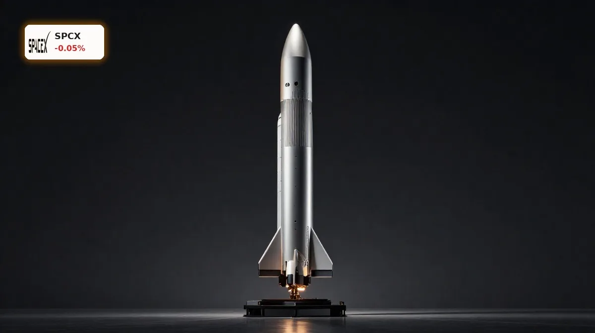 SpaceX Prognose unter Druck nach Nasdaq-100-Aufnahme 4 SpaceX Prognose mit Starship-Rakete vor dunklem Hintergrund als Symbol für Wachstum, Risiko und Nasdaq-100-Debatte