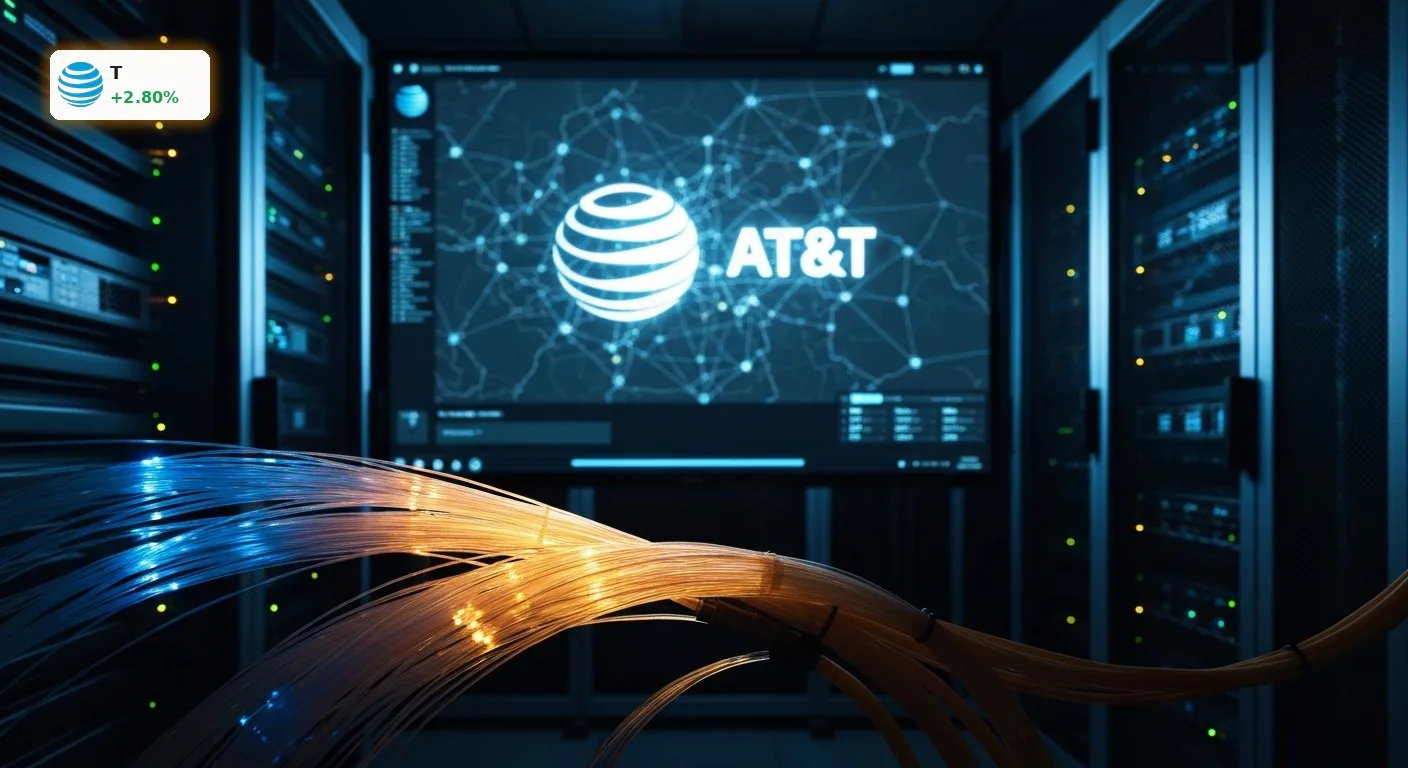 AT&T Quartalszahlen mit +2,8%: Rekord-Wachstum treibt die Aktie an 4 AT&T Quartalszahlen: Modernes Glasfasernetz und Server-Infrastruktur symbolisieren das starke Kundenwachstum.