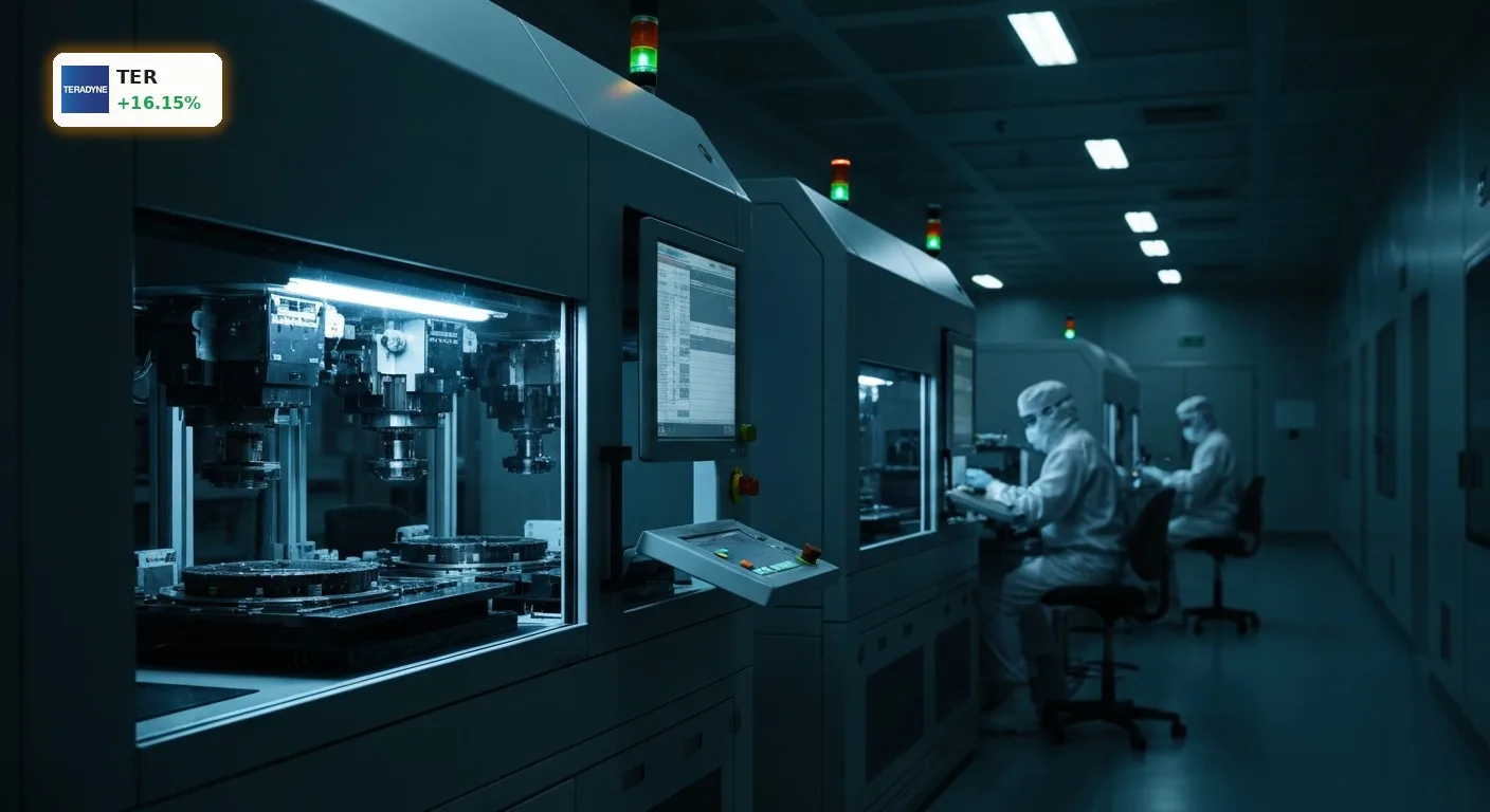 Teradyne KI-Nachfrage: Aktie explodiert um 16% und treibt Rekord 4 Moderne Halbleiter-Reinraumfertigung mit automatisierten Testsystemen, die die Teradyne KI-Nachfrage bedienen.