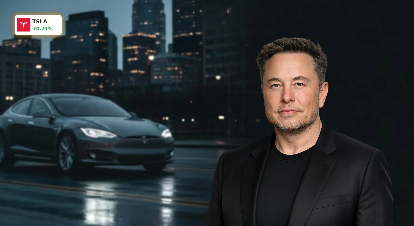 Tesla Quartalszahlen vor $26 Mrd. Umsatz: Chance oder Absturz? 5 Tesla Quartalszahlen im Fokus: Ein modernes Tesla-Fahrzeug fährt autonom durch eine nächtliche Stadt.