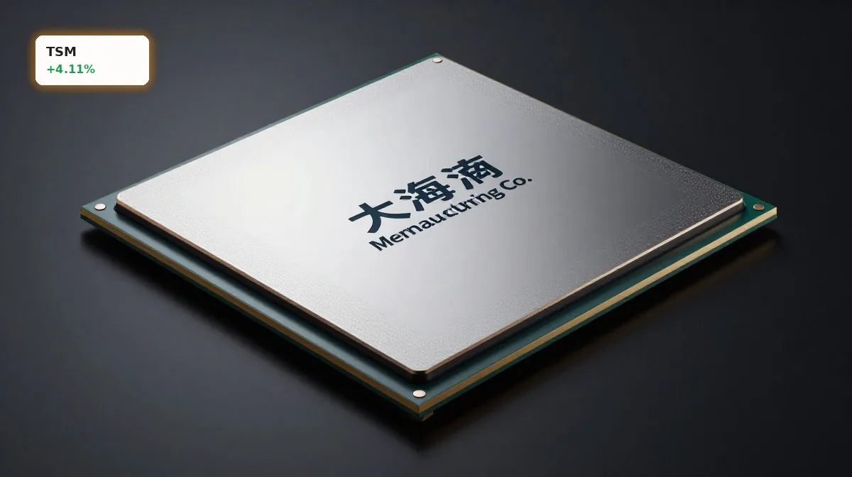 Taiwan Semiconductor Prognose mit KI-Chip und Wafer als Symbol für starke Nachfrage und Foundry-Wachstum