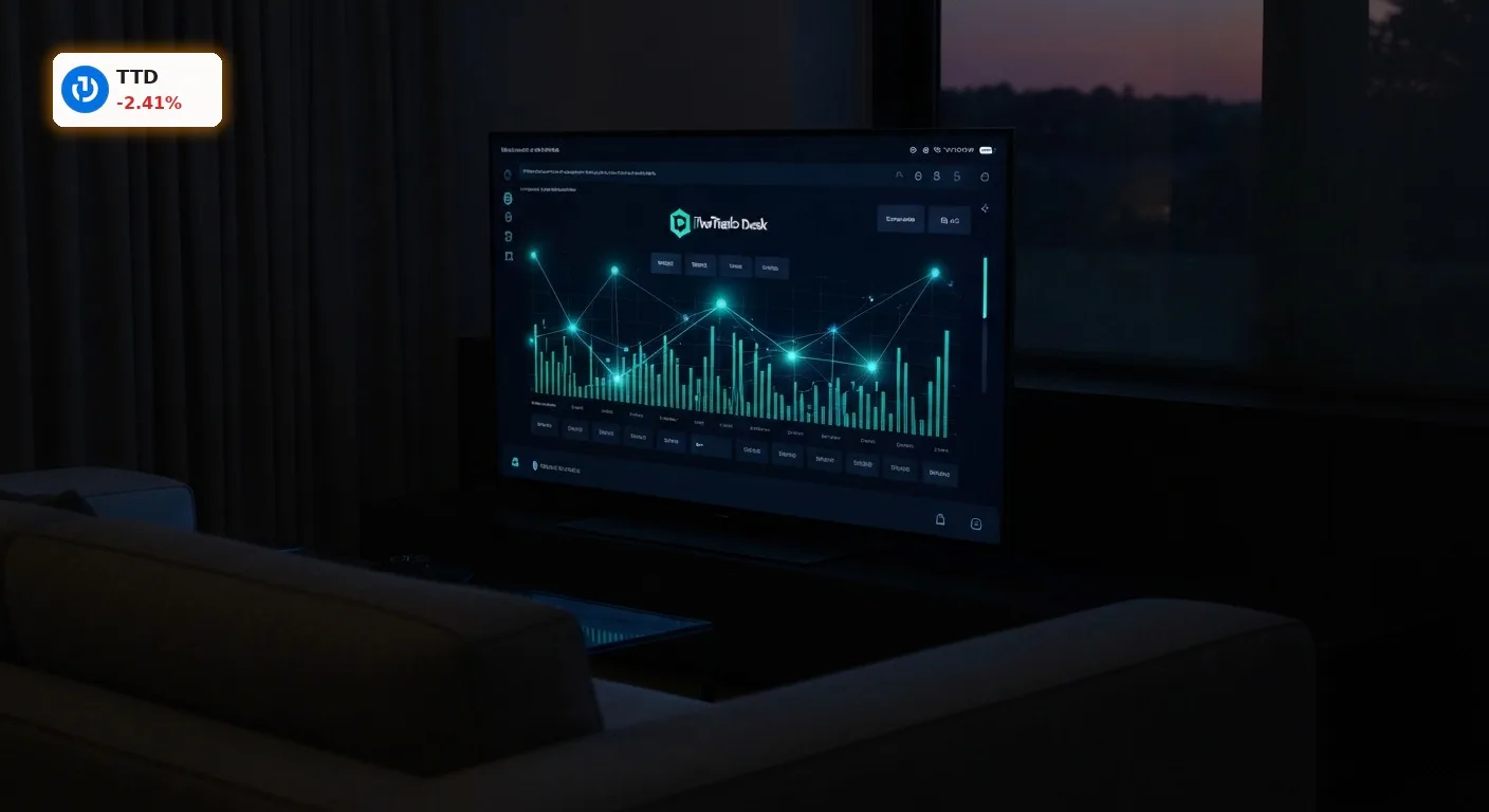 The Trade Desk KI optimiert personalisierte Werbung auf einem modernen Smart-TV.