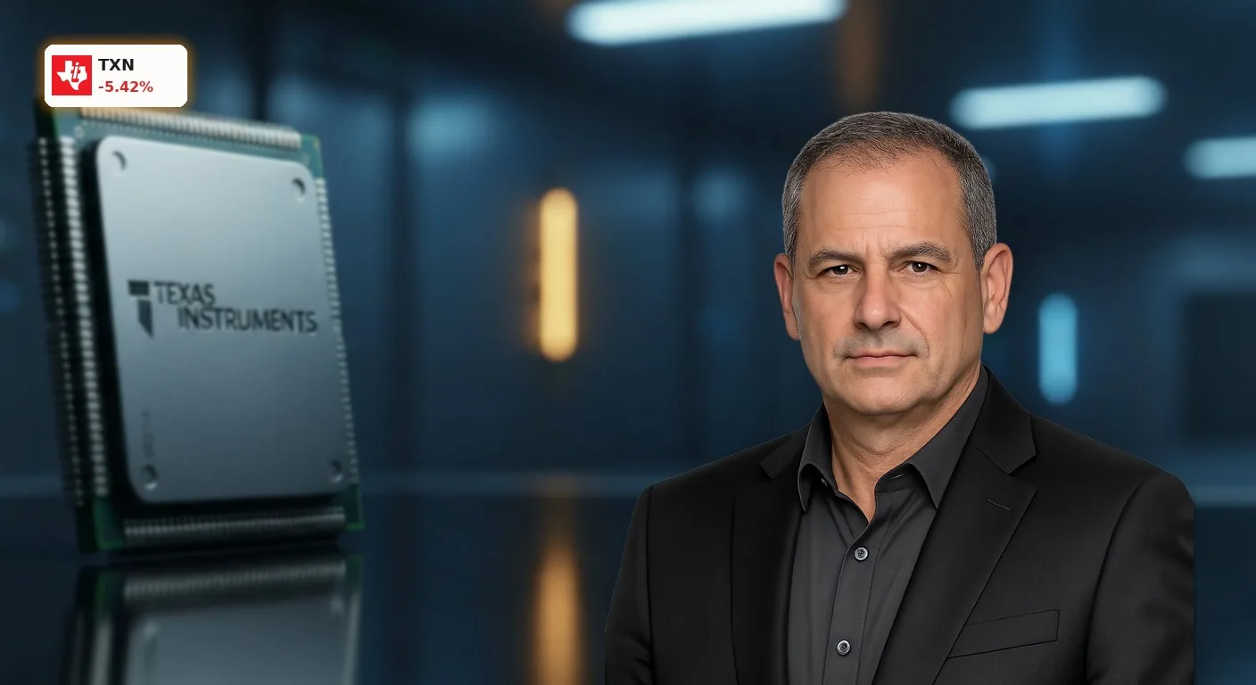 Ein hochmoderner Mikrochip von Texas Instruments im Reinraum nach der Bekanntgabe der Texas Instruments Quartalszahlen.
