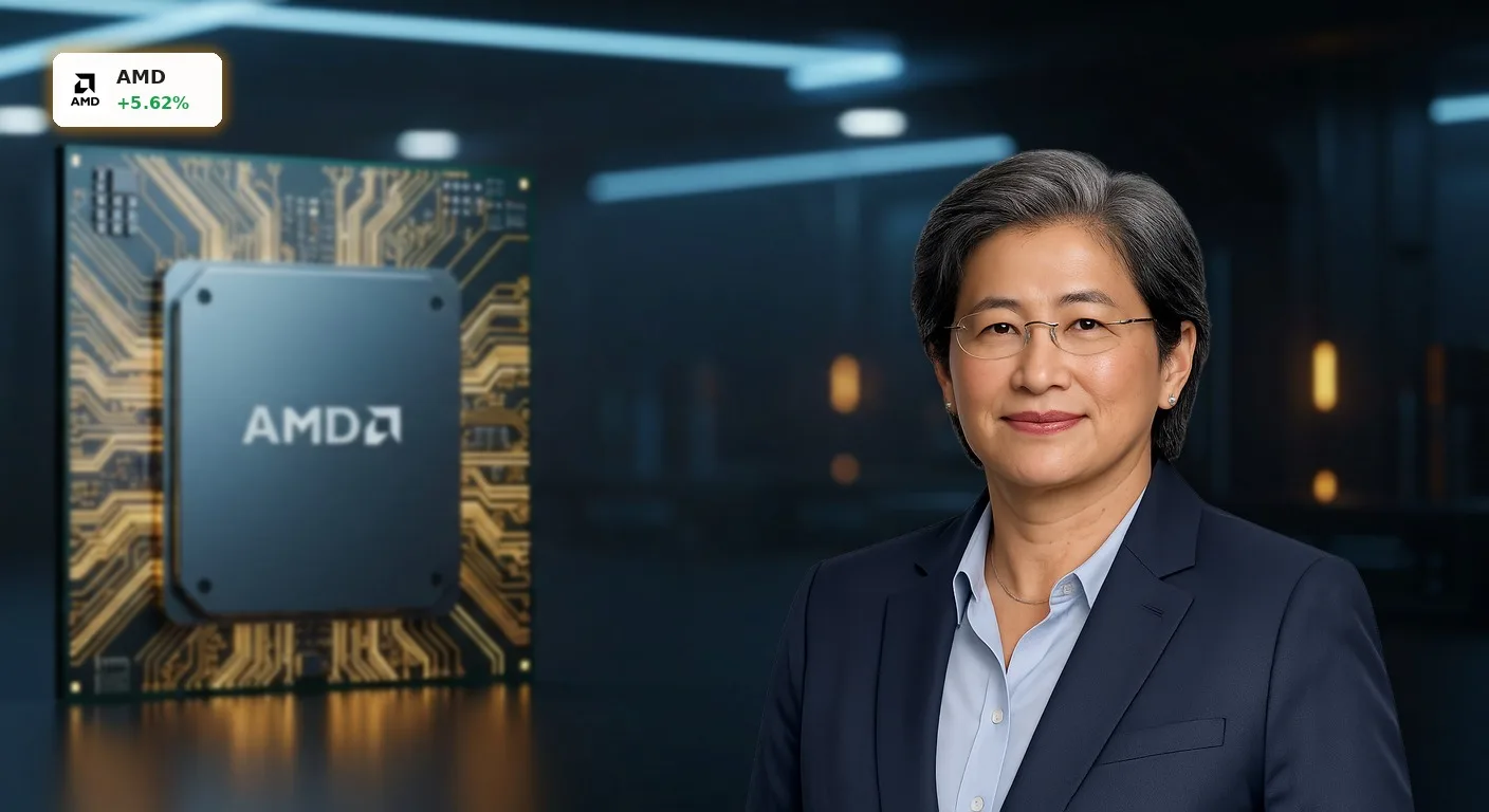 AMD Aktie steigt um 5,6%: KI-Boom treibt die nächste Rallye an 4 Ein hochmoderner AMD KI-Prozessor im Detail, Symbolbild für die AMD Aktie und den Halbleiter-Boom.