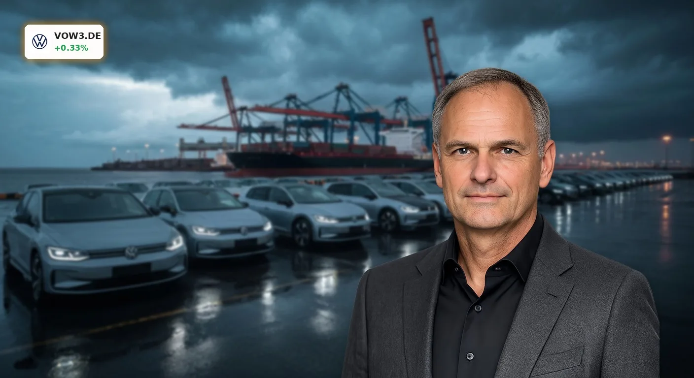 Volkswagen China in der Krise: Warnung vor riskanten Import-Plänen 4 Elektroautos von Volkswagen China stehen im Hafen bereit für den riskanten Export nach Europa.
