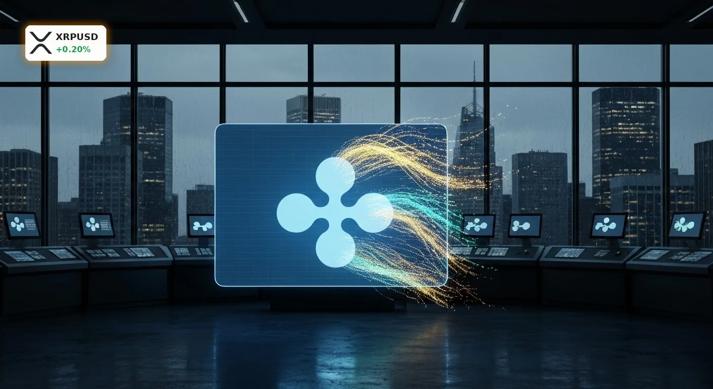 Ripple ETF Zuflüsse erreichen $1,5 Mrd.: Neue Rekord-Chance für XRP? 4 Stabile Ripple ETF Zuflüsse fließen trotz Krypto-Downturn in XRP-Fonds vor einer nächtlichen Skyline.