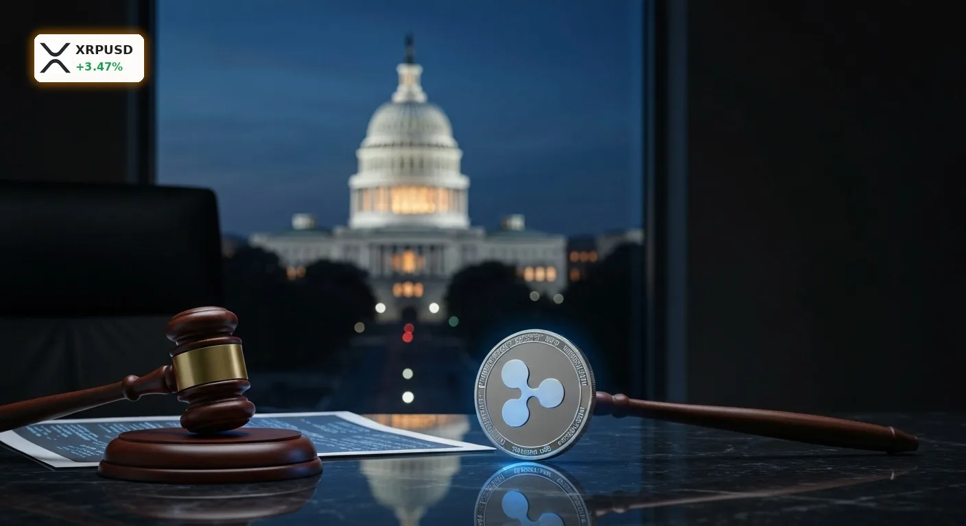 XRP CLARITY Act treibt Kurs um +3,5%: Folgt jetzt die große Rallye? 4 XRP CLARITY Act: Ein leuchtender XRP Coin vor dem US-Kapitol symbolisiert die neue Krypto-Rechtssicherheit.