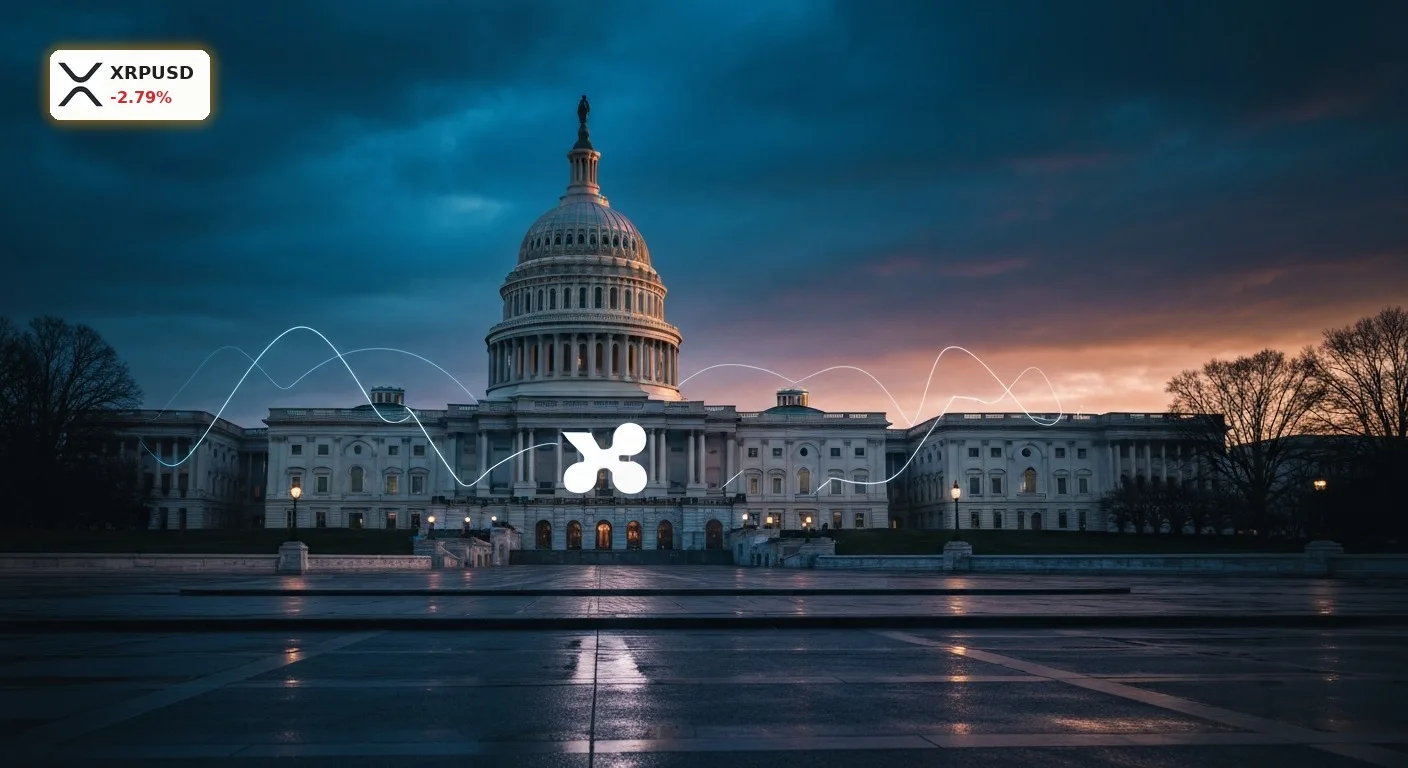 XRP Prognose: US-Kapitol in Washington symbolisiert den CLARITY Act und die regulatorische Zukunft von Ripple.
