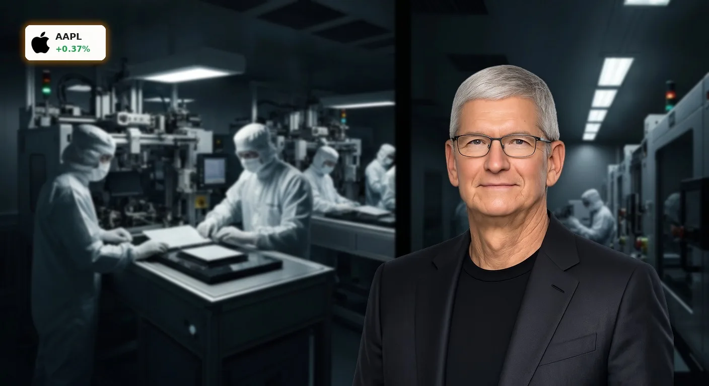 Apple Wochenrückblick: Speicherchip-Streit mit China und Jefferies-Abstufung 1 Mitarbeiter in Schutzkleidung inspizieren Silizium-Wafer in einem hochmodernen Reinraum für Apple Speicherchips.