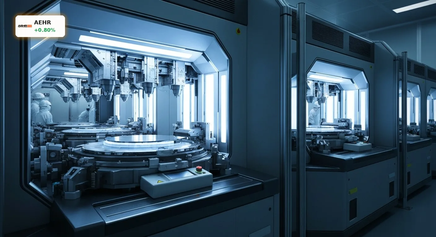 Aehr Test Systems Verkauf: Insider-Transaktion nach starkem Kursanstieg 4 Modernes Halbleiter-Testsystem im Reinraum mit Silizium-Wafern, relevant für Aehr Test Systems Verkauf.