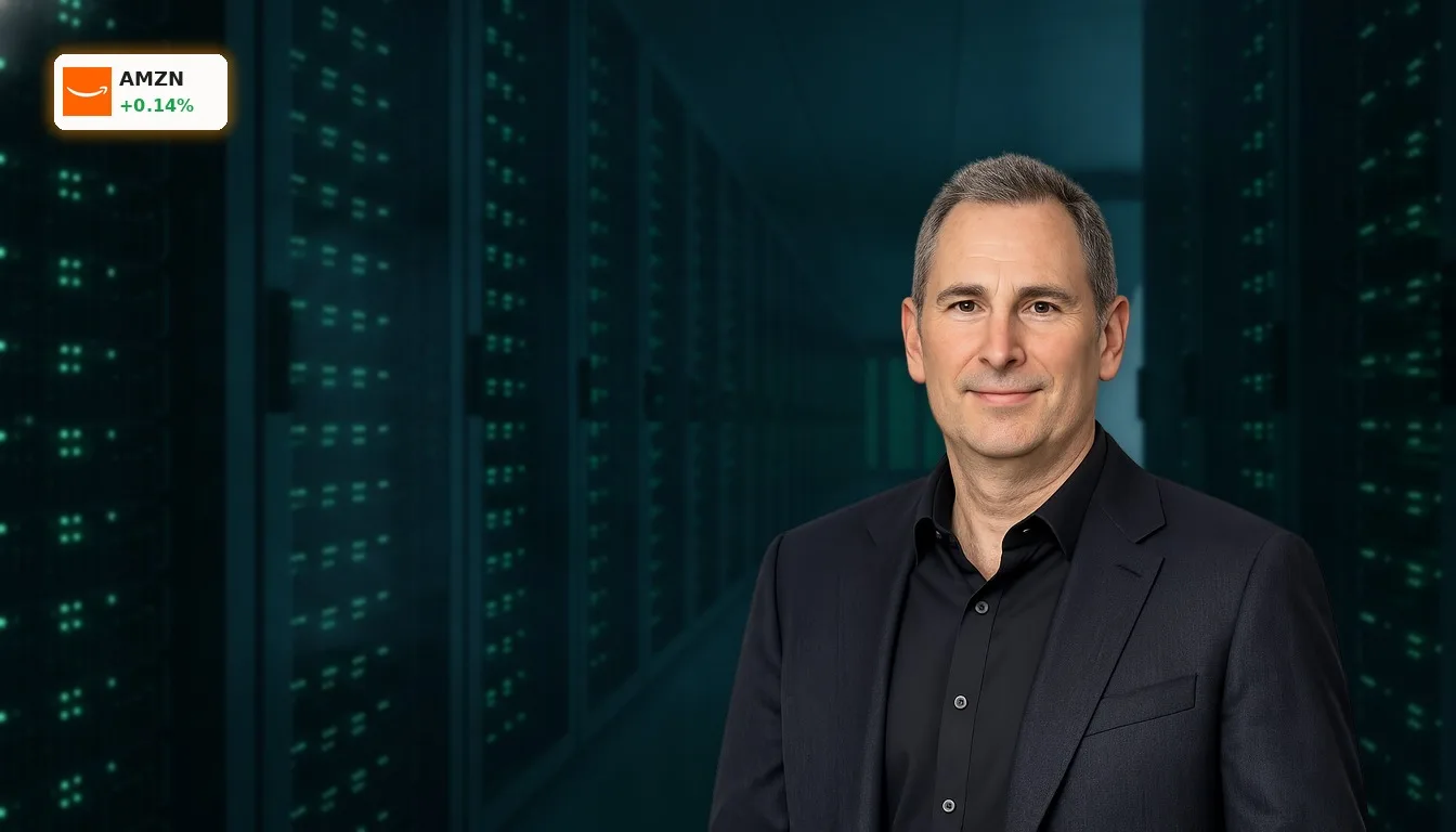 Amazon AWS Wachstum: KI-Boom und Analysten-Optimismus treiben Aktie 5 Modernes Rechenzentrum mit leuchtenden Servern symbolisiert Amazon AWS Wachstum und KI-Infrastruktur.