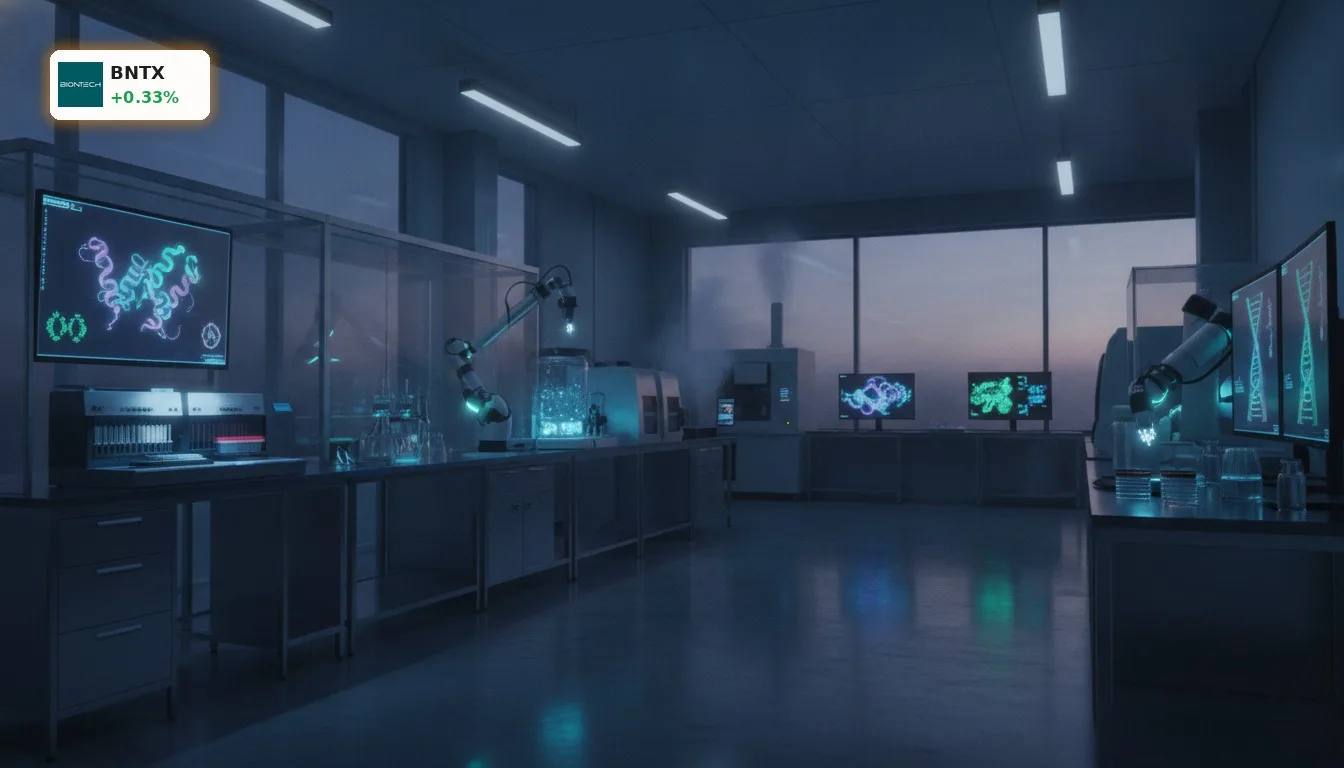 BioNTech Kursentwicklung: Chance oder Risiko im Schatten Modernas? 3 Modernes Biotechnologie-Labor mit fortschrittlicher Ausrüstung, symbolisiert die Forschung hinter der BioNTech Kursentwicklung.