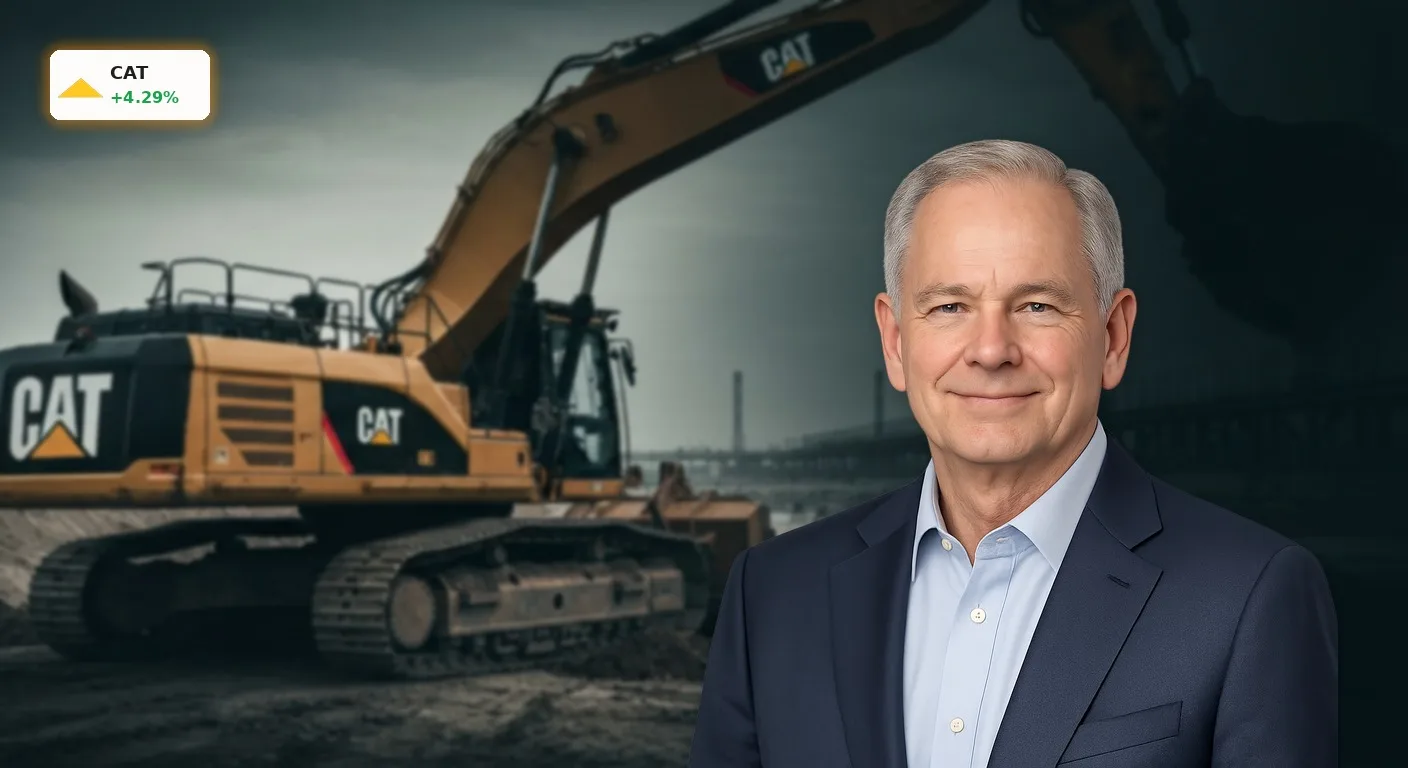 Caterpillar Quartalszahlen: Rekordumsatz treibt Aktie um 4.3% nach oben 4 Caterpillar Baumaschine auf einer Baustelle, symbolisiert die starken Caterpillar Quartalszahlen und den Rekordumsatz.