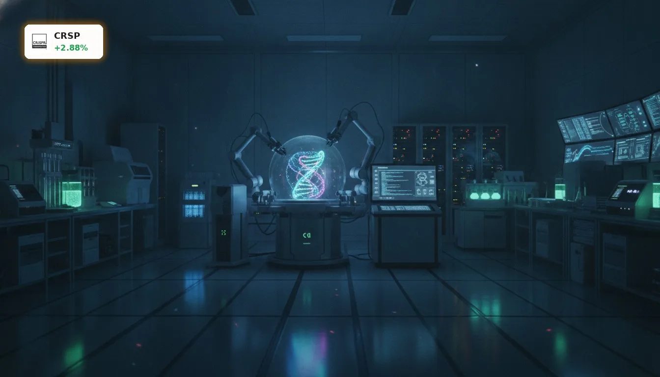 Modernes Biotechnologie-Labor mit Gen-Editing-Ausrüstung, das die innovative CRISPR Therapeutics Pipeline symbolisiert.