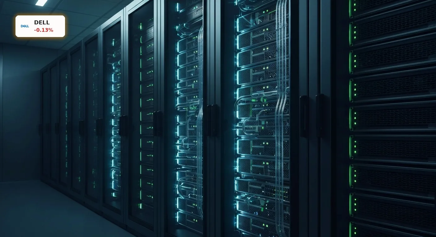 Moderner Server-Rack mit Direct Liquid Cooling Technologie, symbolisiert den Dell Wettbewerb im KI-Markt.