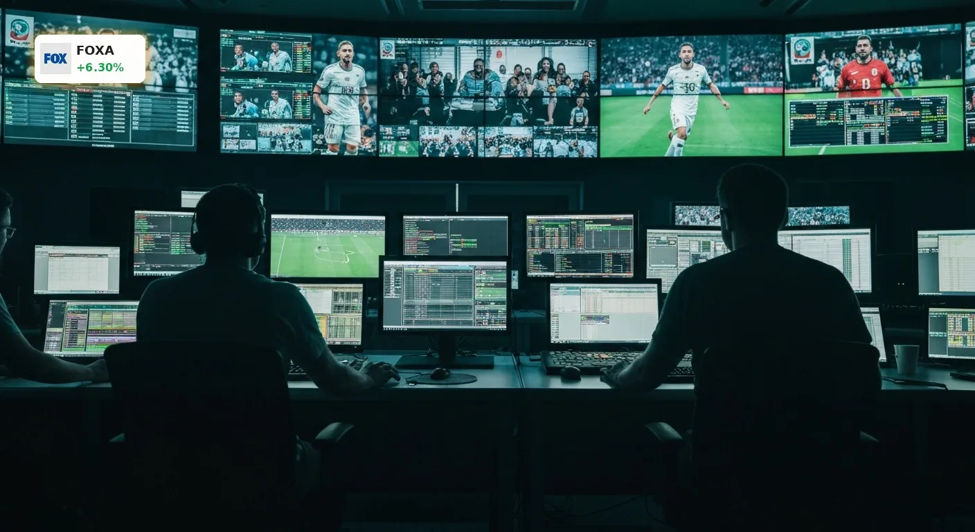 Fox Quartalszahlen: FIFA WM treibt Umsatz um 28% und Werbeeinnahmen in die Höhe 4 Kontrollraum einer Fernsehproduktion während einer Live-Sportübertragung, symbolisiert die positiven Fox Quartalszahlen durch gestiegene Werbeeinnahmen.