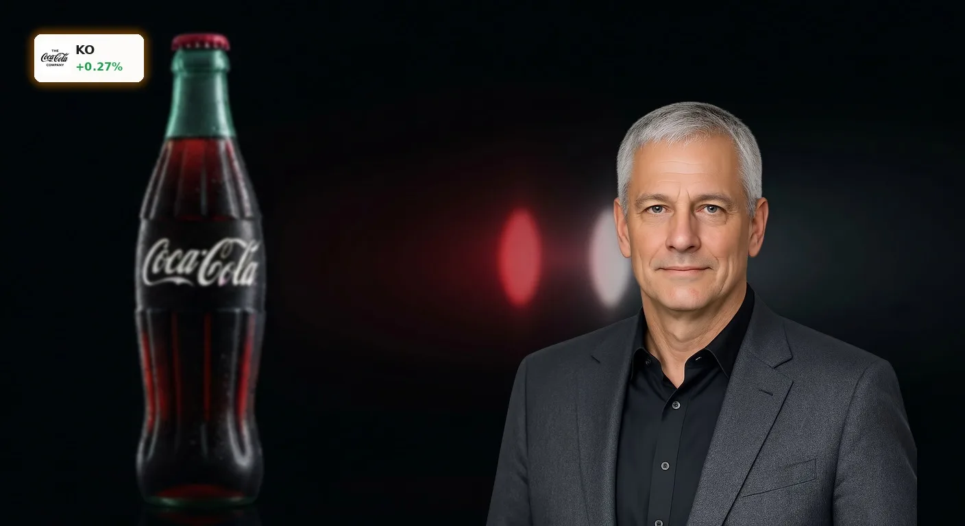 Coca-Cola Quartal: 25% Rallye schlägt Tech-Giganten und überrascht 4 Eine elegant inszenierte Coca-Cola Flasche mit Kondensation, die den Erfolg im Coca-Cola Quartal symbolisiert.