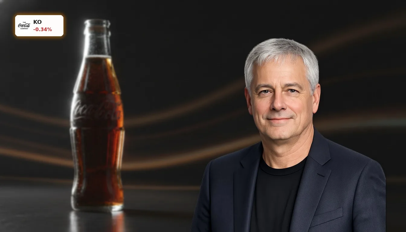 Ikonische Coca-Cola Glasflasche im Studio-Setting, symbolisiert die Stabilität der Coca-Cola Dividende.